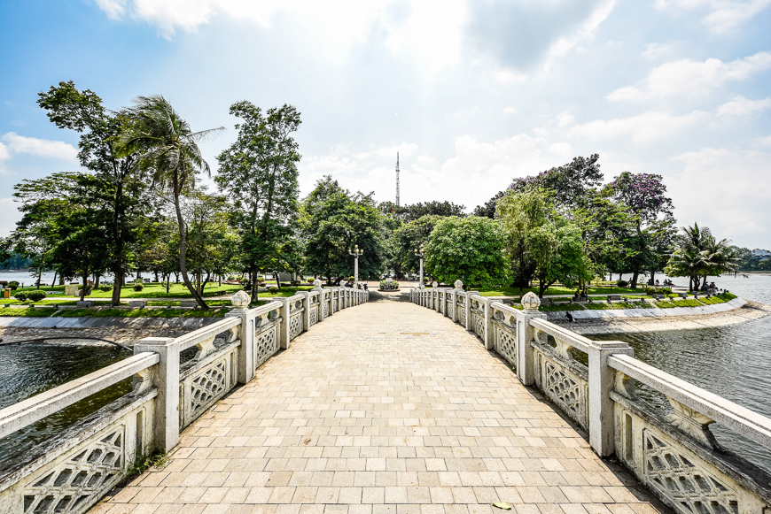 Island in Reunification Park Hanoi.